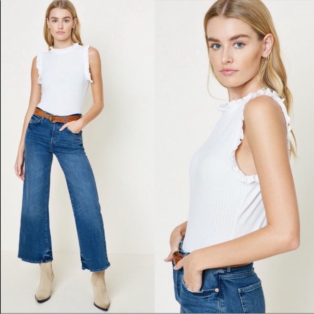 Anthropologie X Hayden | Ruffle Ribbed Tank Size M